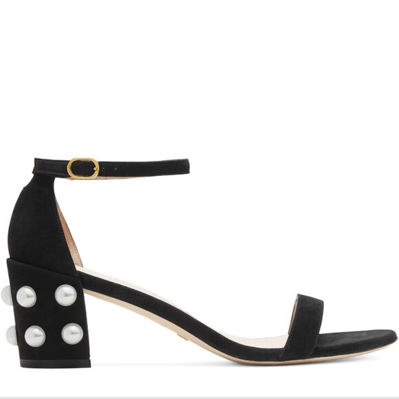 Stuart Weitzman - Simple Pearls Suede Heels Sandals 65mm Size 8 NWT - Picture 3 of 8